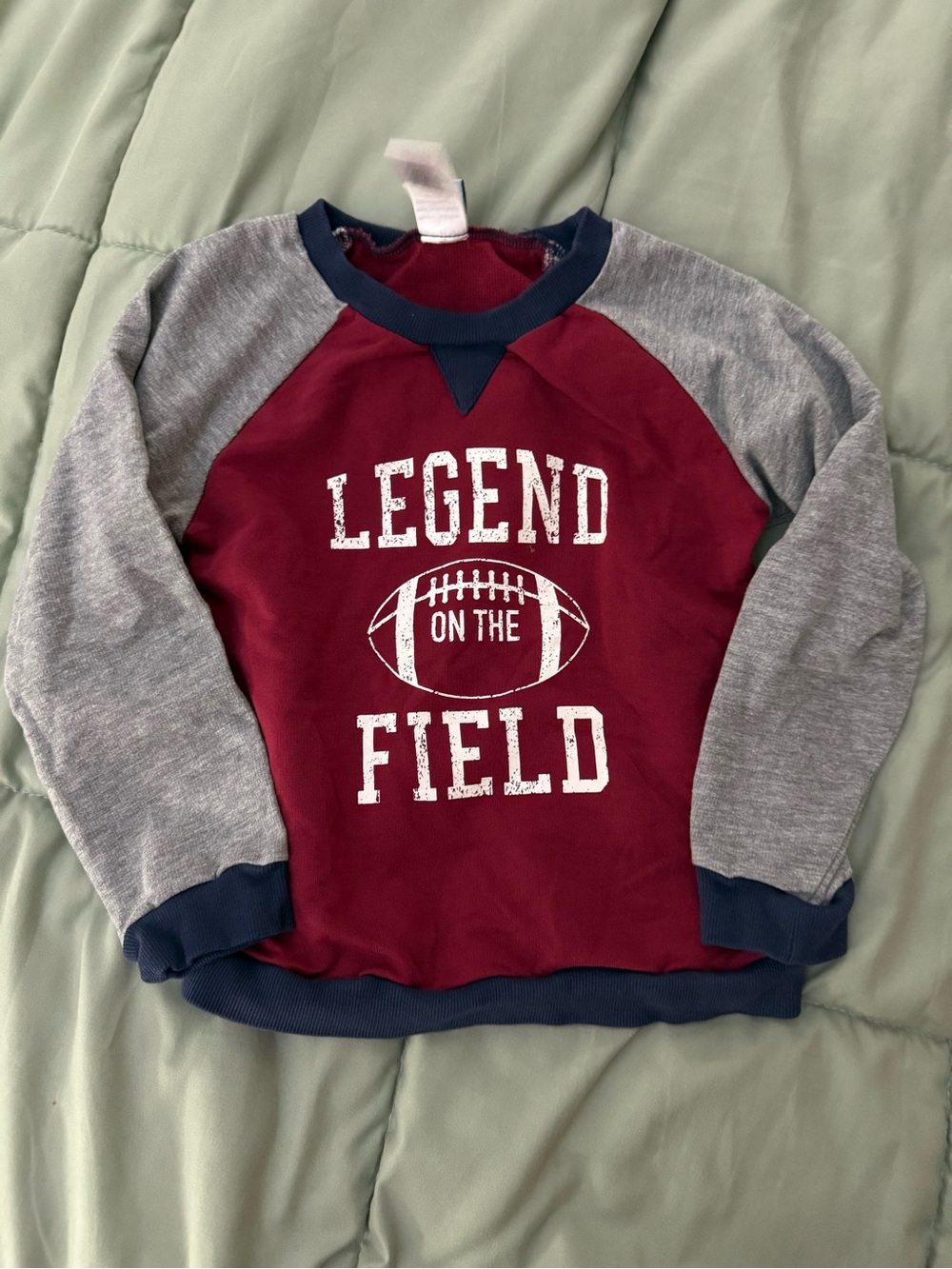 Kids' 'Legend on the Field' Raglan Sweatshirt - Maroon, Gray & Navy